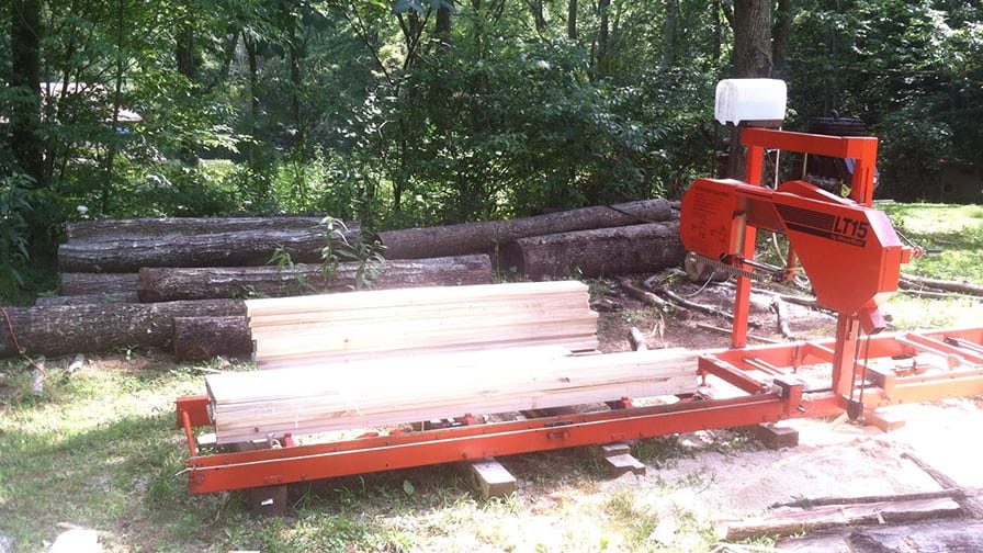 Nathan used the LT15 sawmill to complete the kiln building